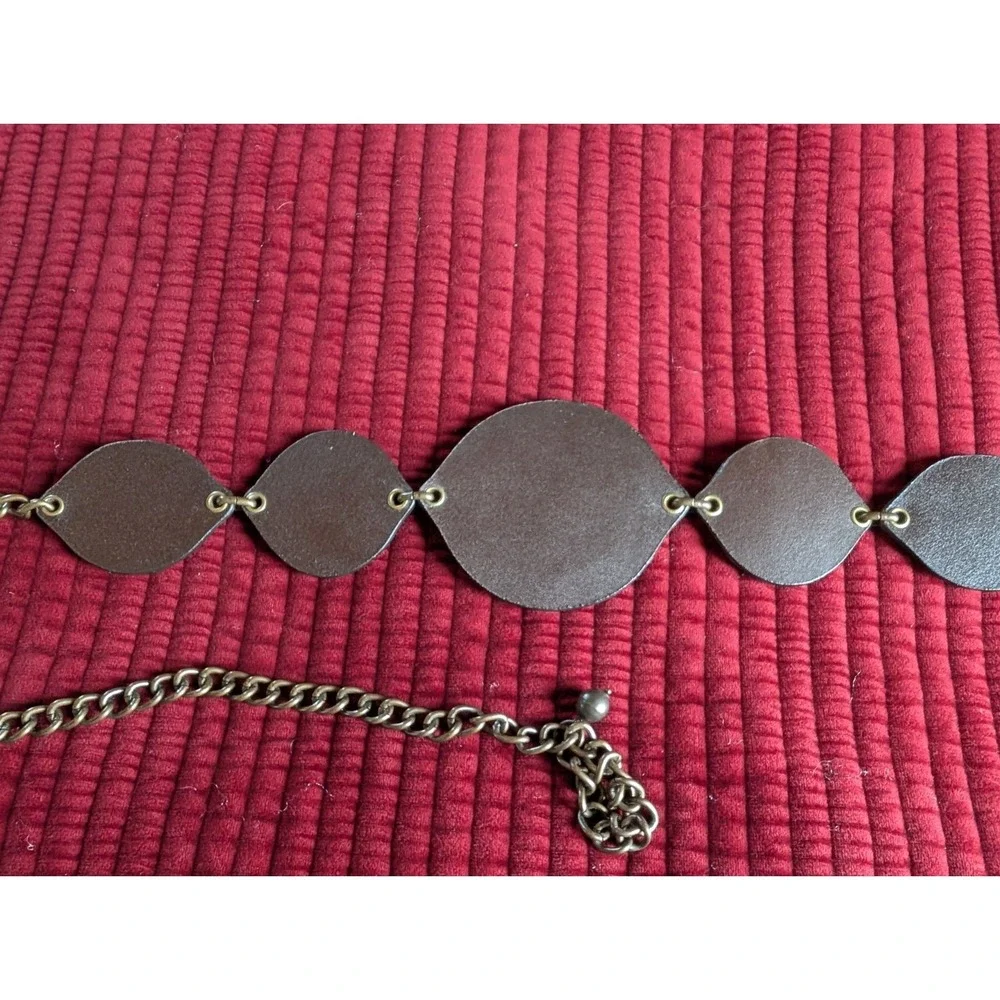 Chico's Beaded Medallion Chain Belt Boho Southwestern Festival Vintage Artsy